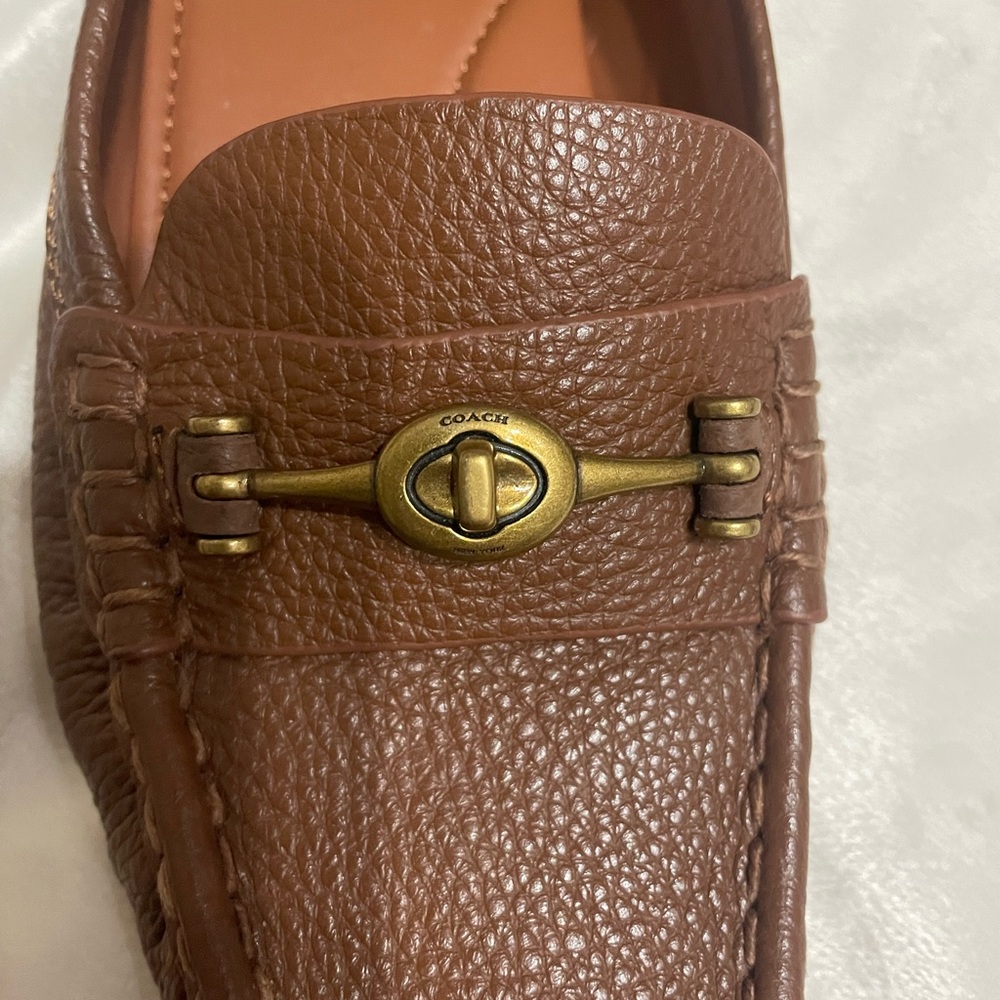 Coach Crosby Driver Turlock Flats Loafers in Tan Brown - Picture 5 of 12
